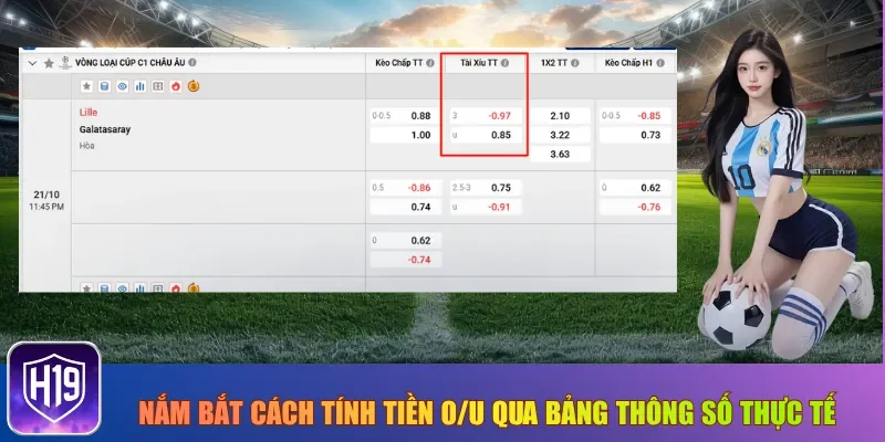 Nắm bắt cách tính tiền O/U qua bảng thông số thực tế