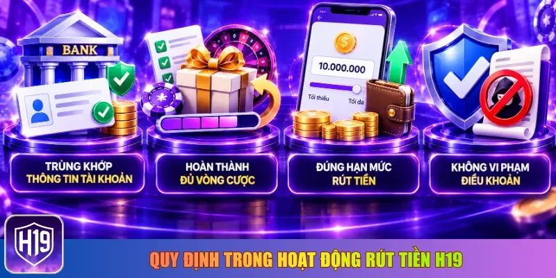 Quy định trong hoạt động rút tiền H19
