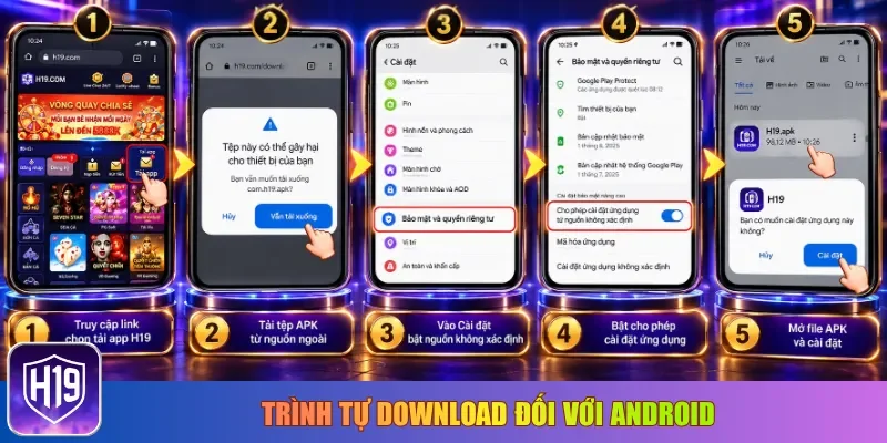Trình tự download đối với Android