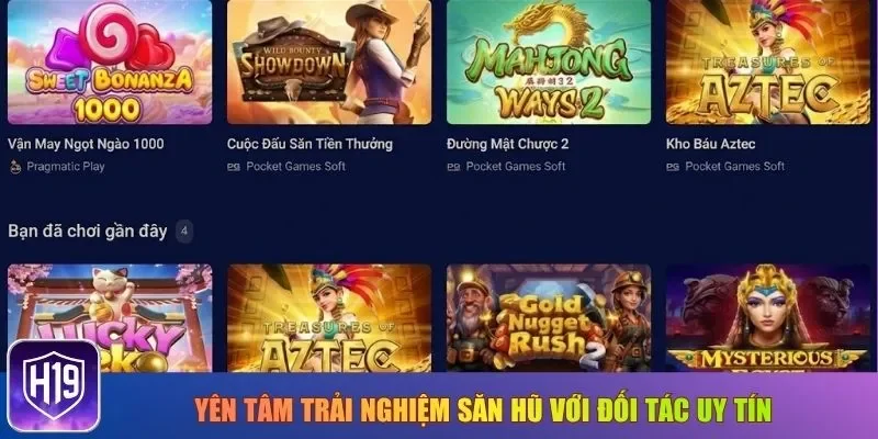 Yên tâm trải nghiệm săn hũ với đối tác uy tín